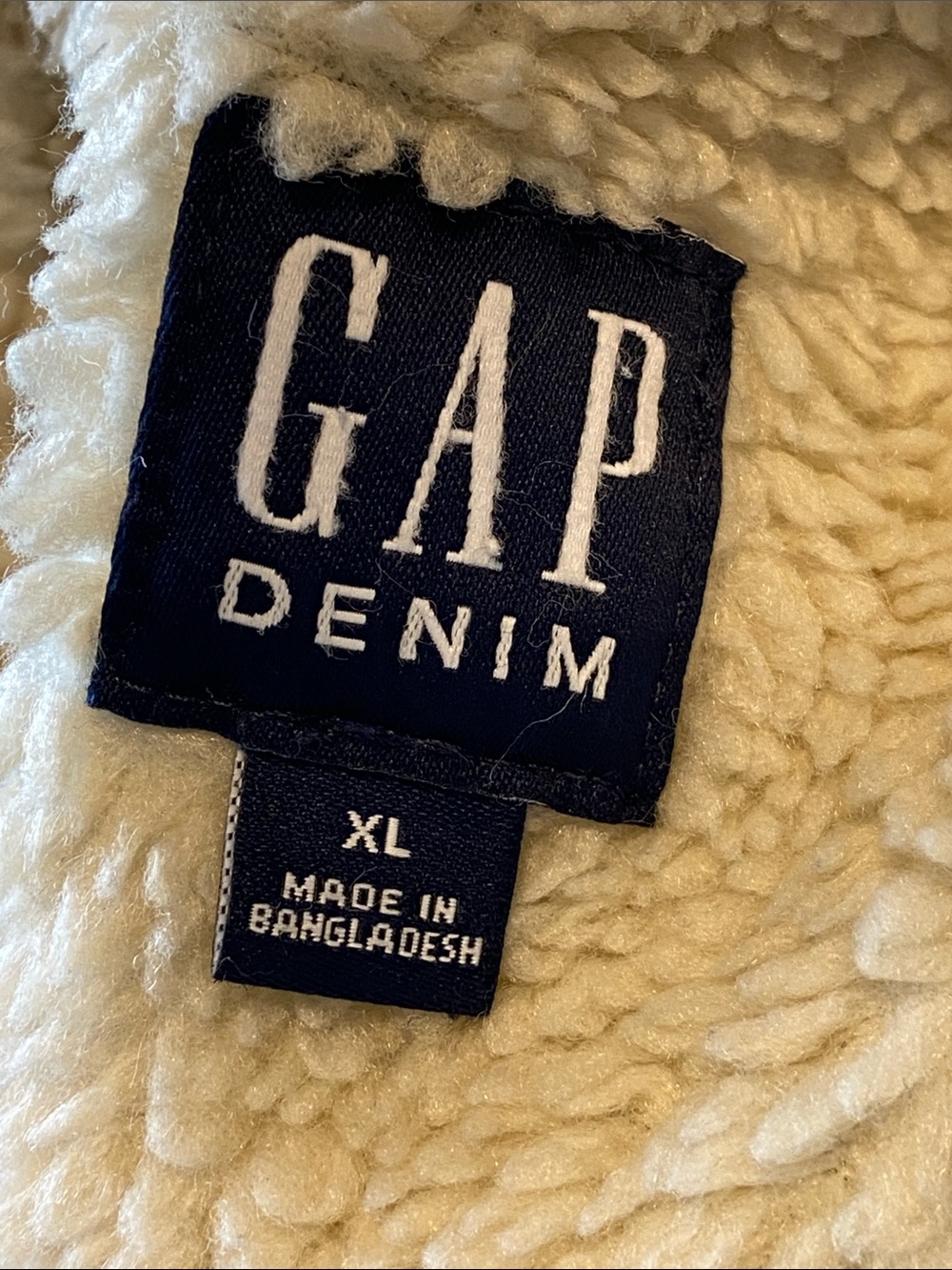 Gap Classic Denim Sherpa-Lined Trucker Jacket acid Wash Size XL unisex new - Picture 6 of 13